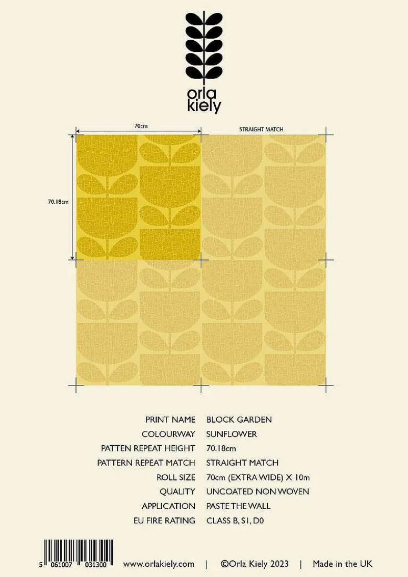 Orla Kiely Wallpaper-Block Garden Wallpaper