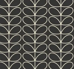 Orla Kiely Wallpaper-Linear Stem Charcoal Wallpaper